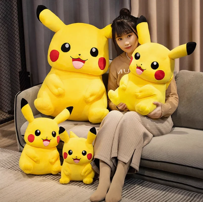 Authentic Bandai Pikachu Plush Toys Pok é Mon Dolls New Year'S Gifts Collectible Dolls And Birthday Gifts For Children