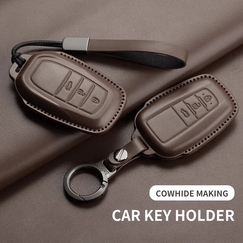 

3 Buttons Leather Car Remote Key Fob Case Keychain Cover for Toyota CAMRY CROWN PRADO COROLLA LEVIN TNGA ALLION