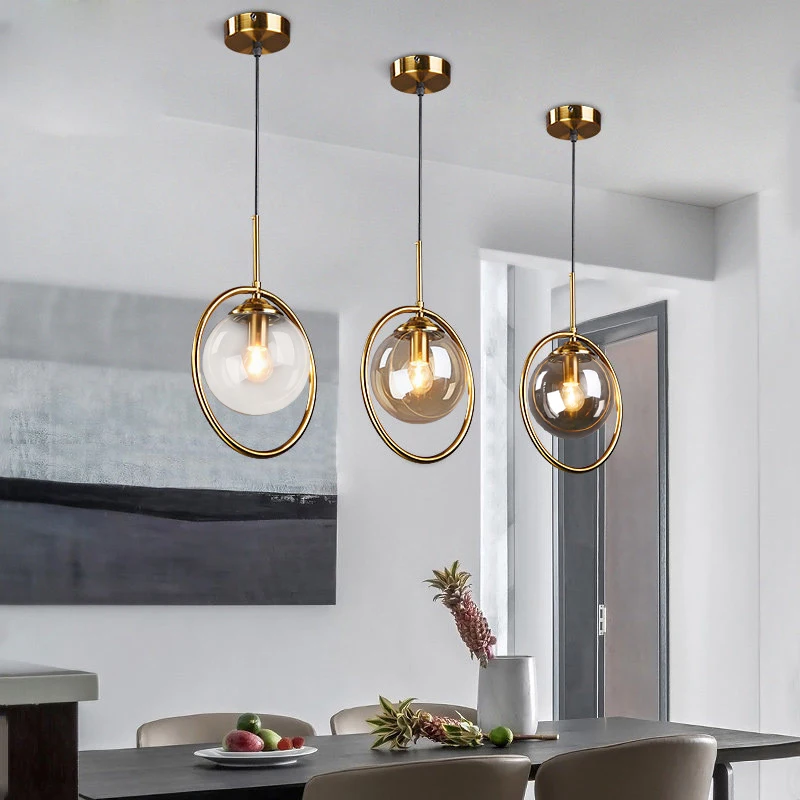 

Kitchen Pendant Light Dinning Room Glass Lamp Bedroom Ceiling Lights Home Lamps Office Chandelier Lighting Hotel Lamps Free Bulb