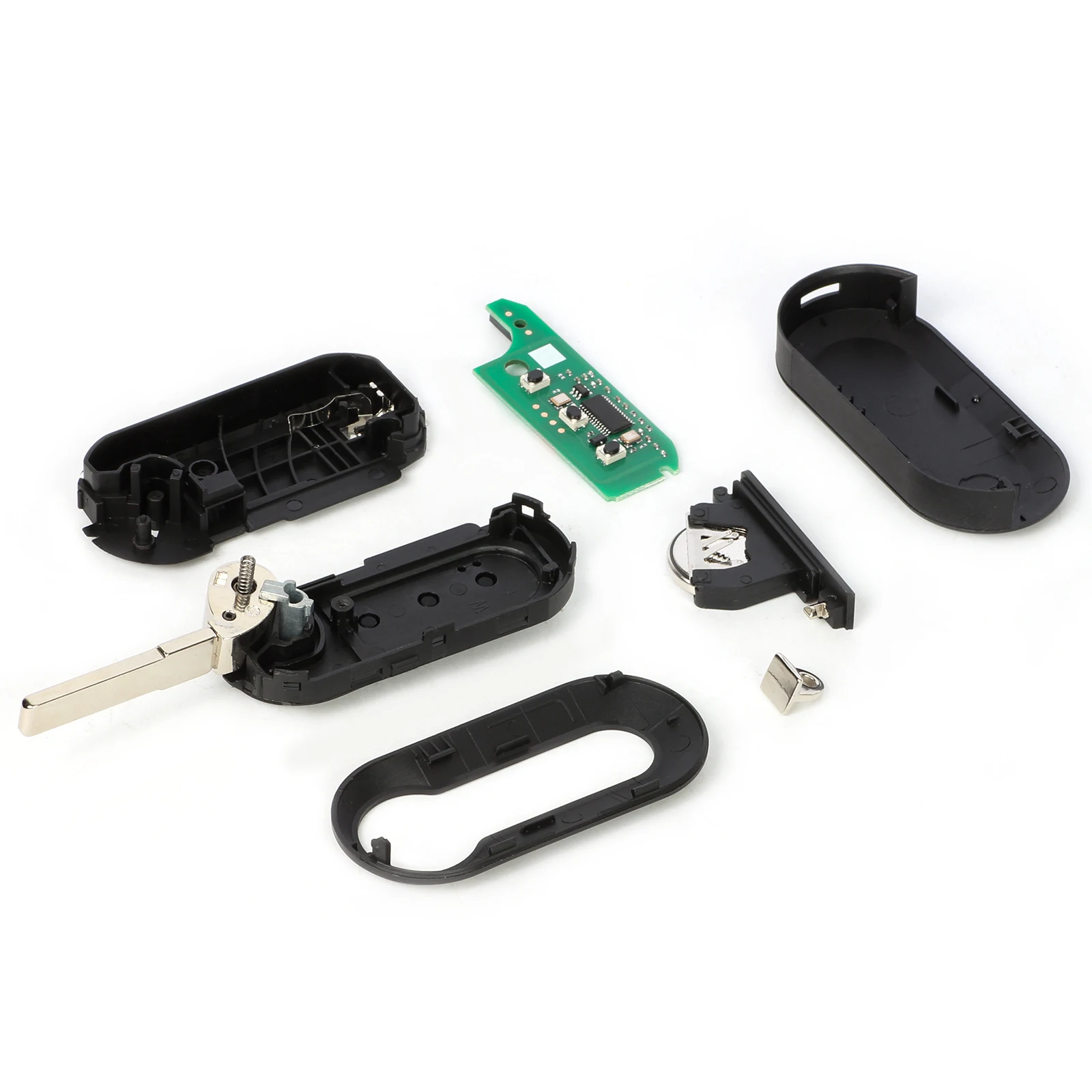 KEYECU 433MHz 4A puce Fob clé à distance rabattable 3 boutons pour Fiat STRADA MOBI UNO FIORINO E MAIS