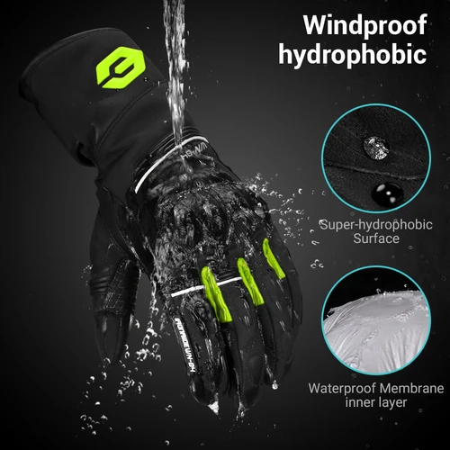 Imagen 2 del producto Guantes cálidos de invierno para motocicleta, guantes todoterreno para ir al trabajo al aire libre, guantes protectores para motocicleta, guantes para bicicleta de viaje al aire libre