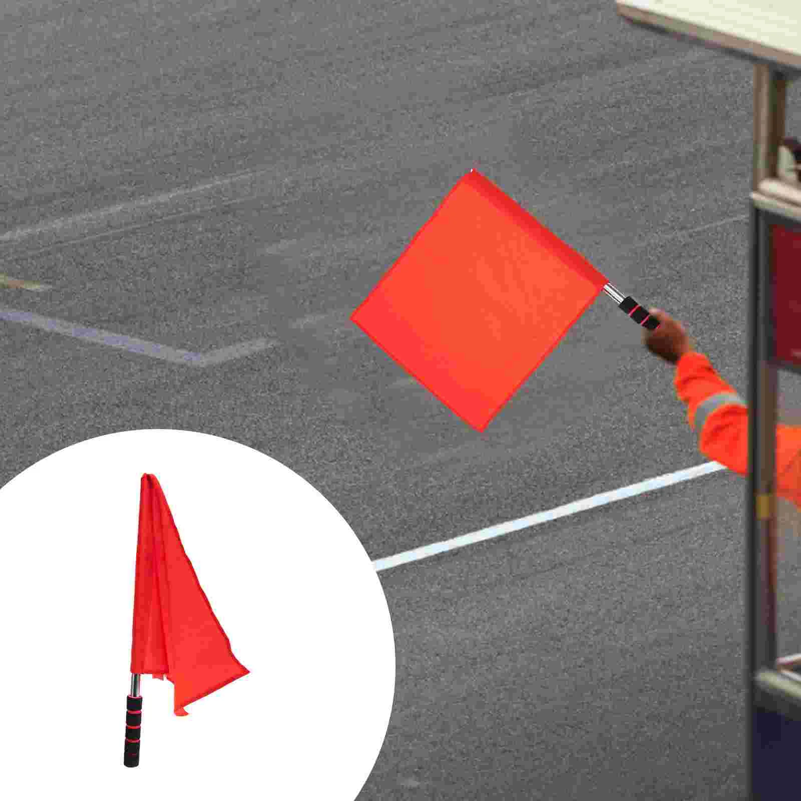 2 Pcs Signal Flag Lightweight Flags Traffic Commanding Referee Warning Solid Color Fan Cheering Polyester Cotton