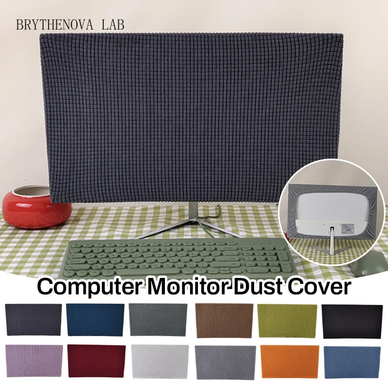 For 27inch Computer Monitor Dust Cover Sleeve Case Solid Color Elastic Office Home Computer Desktop Screen Protector Covers