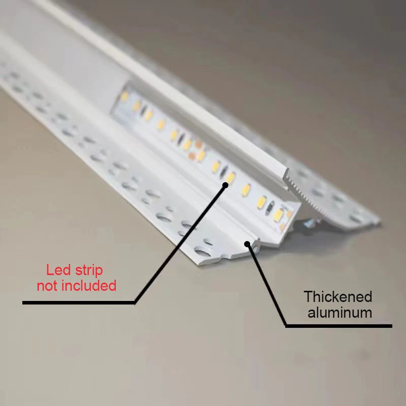 Imagem -03 - Cintura Invisível Perfil de Alumínio Tira Luzes Canto Superior Parede Ascendente Lavagem Linear Luz Gesso Escondido Teto Barra Dura 1.5m