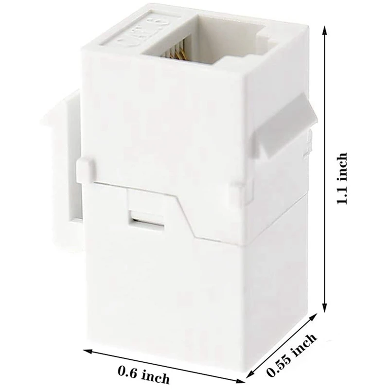 Acoplador Ethernet Keystone, paquete de 60 conectores hembra en línea Cat6 RJ45