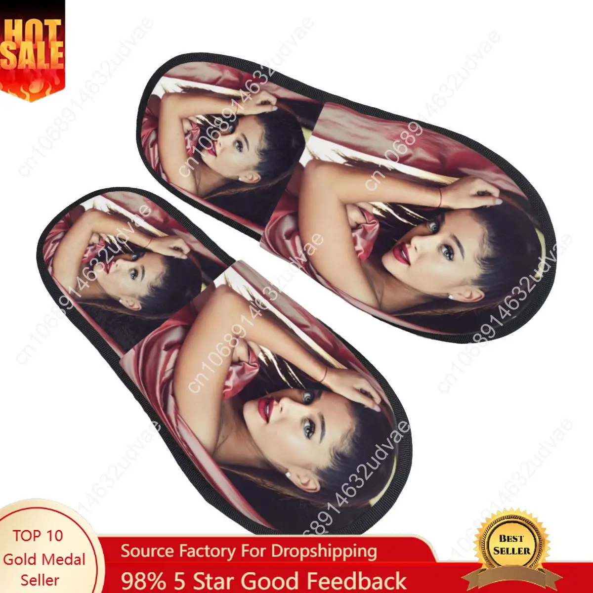 

Custom Ariana Grande Ariana Grande Singer Poster Guest Slippers for Spa Women House Slipper