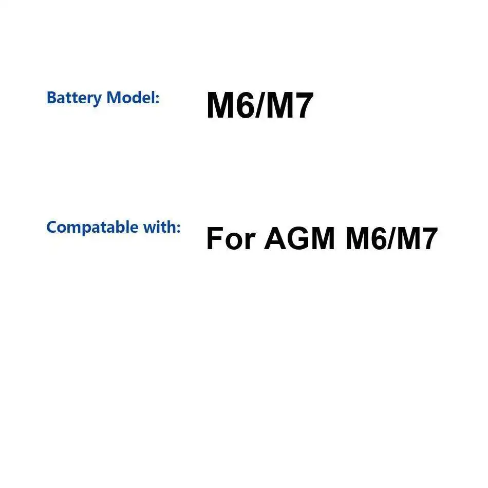 

Для мобильного телефона Agm M6 M7, аккумулятор 2500 мАч, долговечная быстрая зарядка