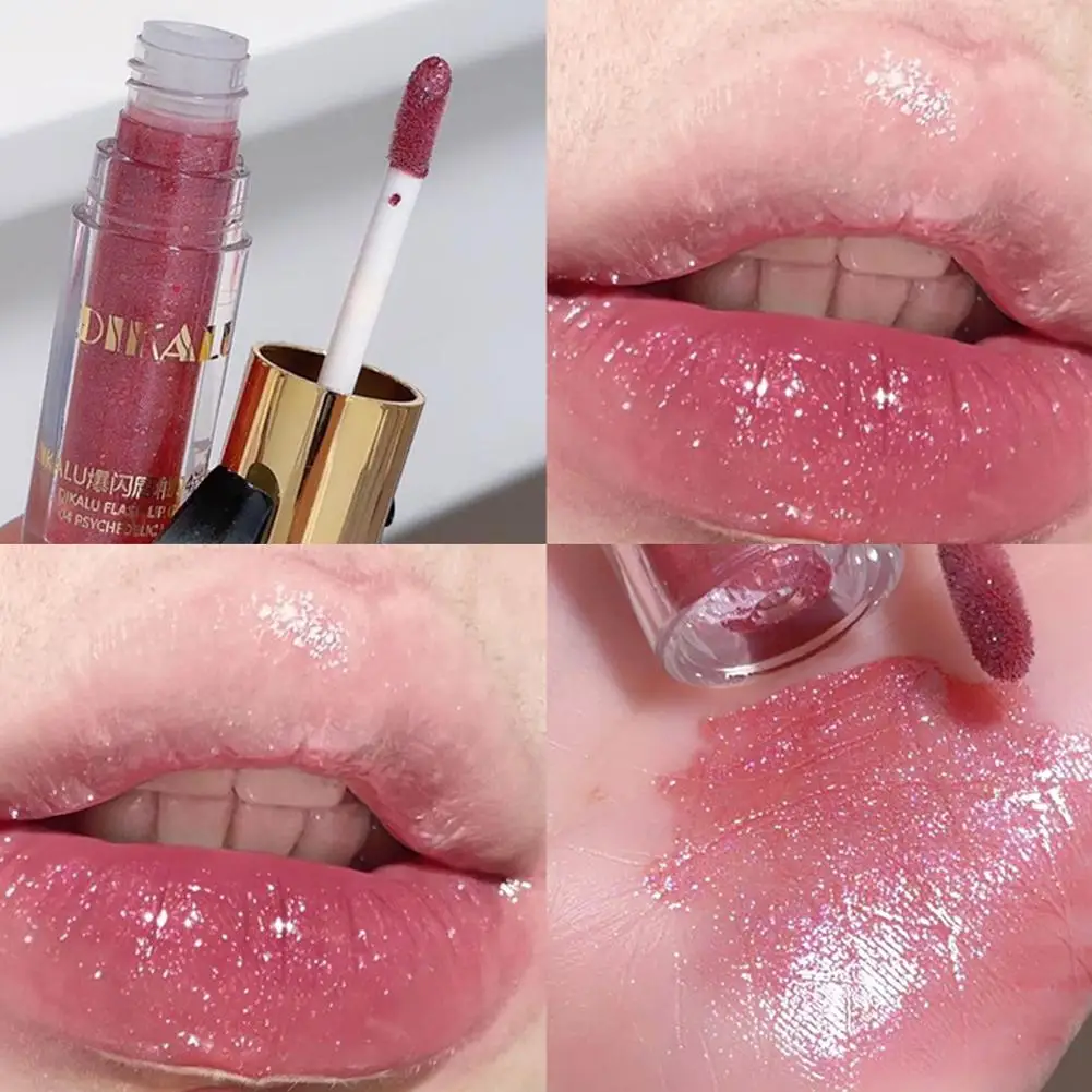 Diamond Shimmer Glitter Lipgloss Sprankelende Glitter Gloss Vloeistof Maken Lip Waterdicht Sexy Parel Lippenstift Cosmetica Lip Kore E7q6