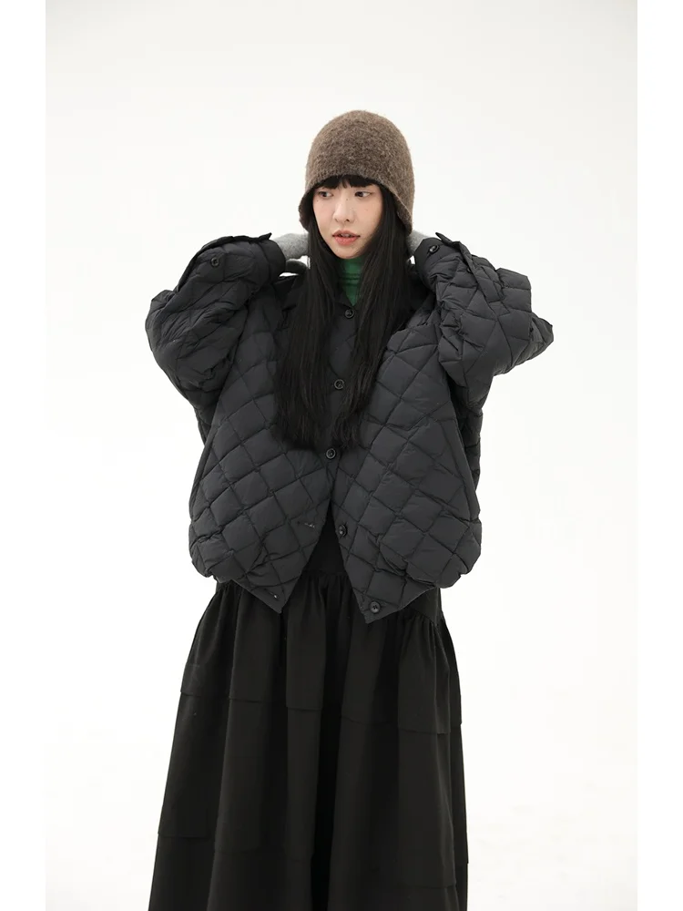 

Light down Jaet Free to Say Japanese Sle White Du down Bfled ort Coat Floral Patterned Lightweight Autumn Winter Coat