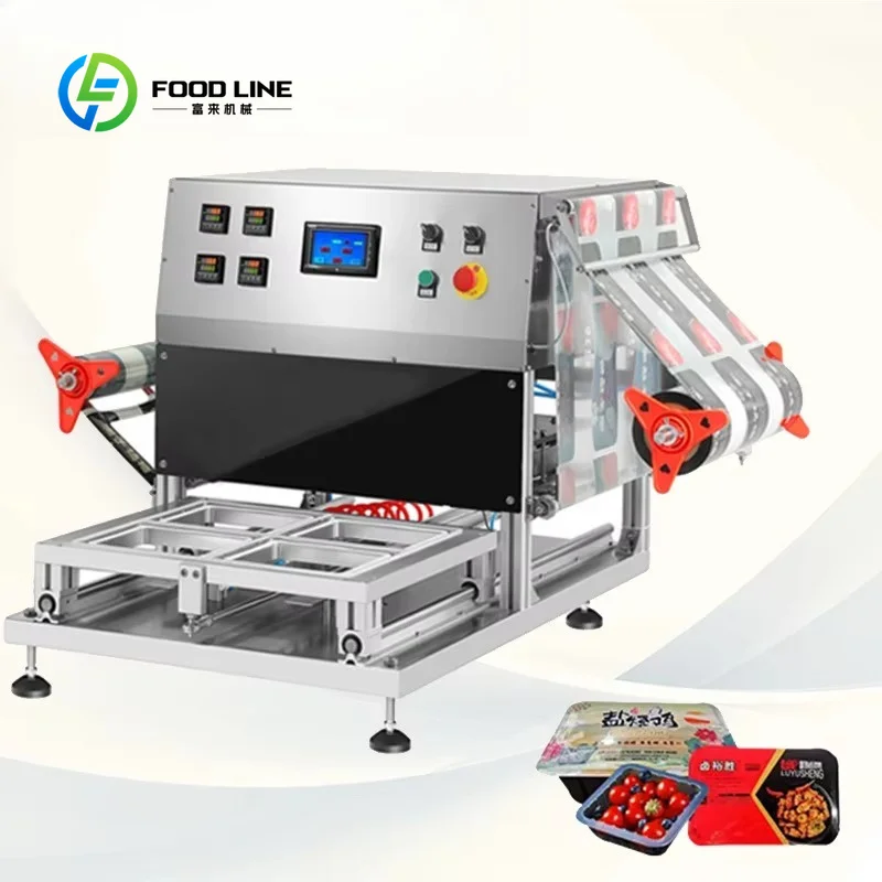 customized high speed vacuum skin packaging machine durable frame for meat seafood ready meal production