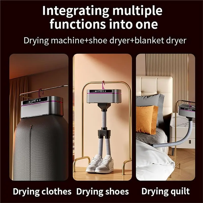 A18Z-Foldable Portable Clothes Dryer With Timer 3D Fast Even Heating Low Noise Energys Efficient Design For Dorm RV Travel