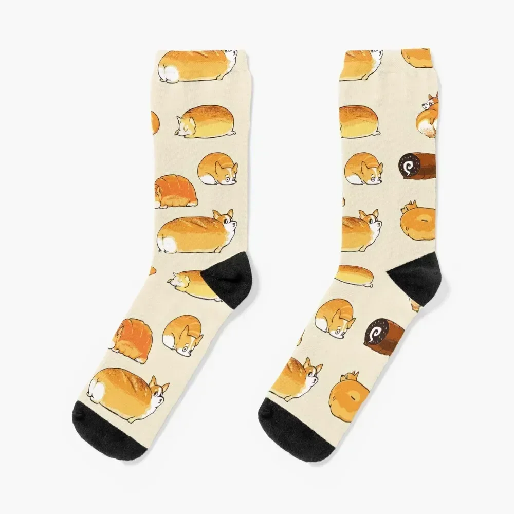 

Bread Corgis Socks man Heating sock cool new year Men's Socks Women's