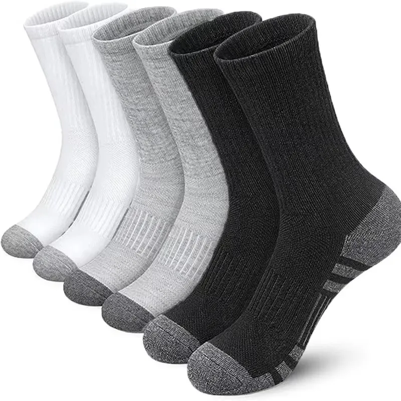 Chaussettes de sport d'extérieur pour hommes, haute qualité, confortables, antidérapantes, pour le football, grandes tailles, nouveau style, lot de 6 paires