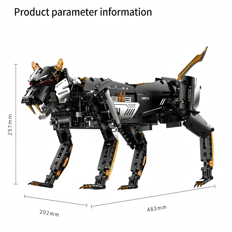 New Remote-Control Mechanical Leopard Programming Building Blocks Electric Robot Dog Educational DIY Toy for Boys' Birthday Gift view 6