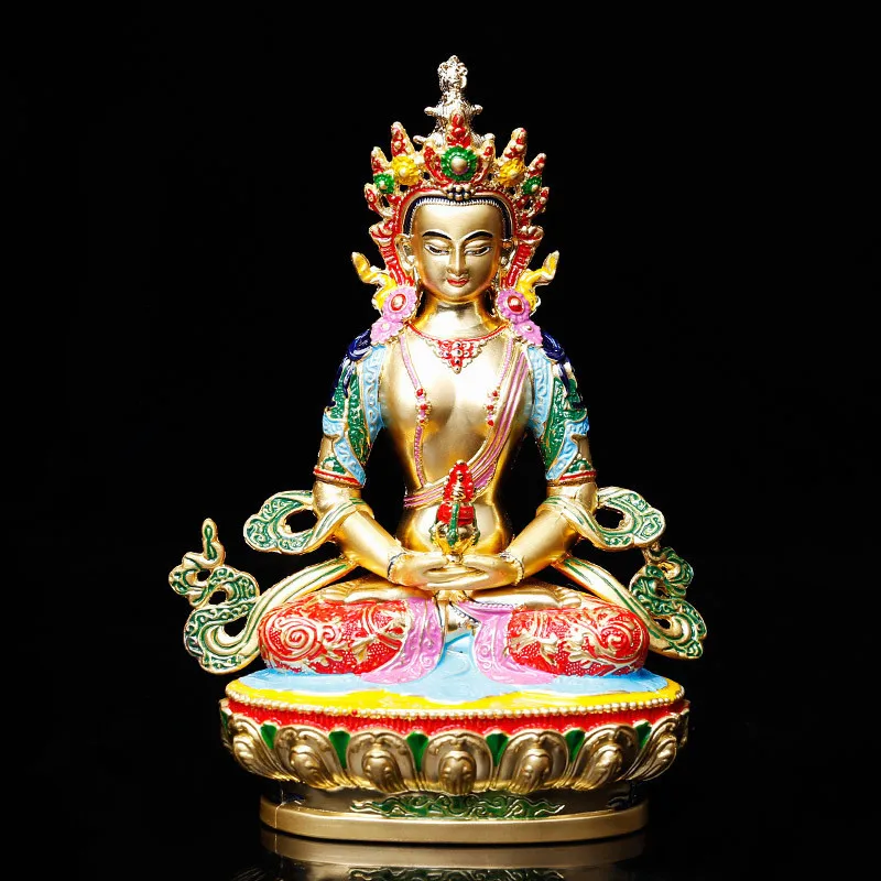 

Longevity/Amitayus Colored 5inch Efficacious Tranic Buddha Alloy Metal Buddhist Suppliers Home/ Office Decorate Statue Craft