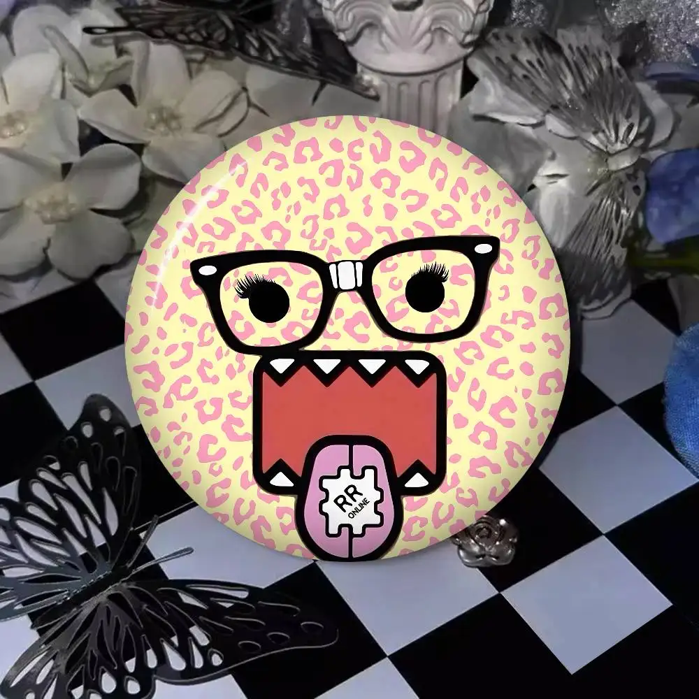 Cute D-Domo-KunS Creative Pins Funny Faces Round Snap-in Brooch Badge Backpack Hat Accessories Jewelry Gifts