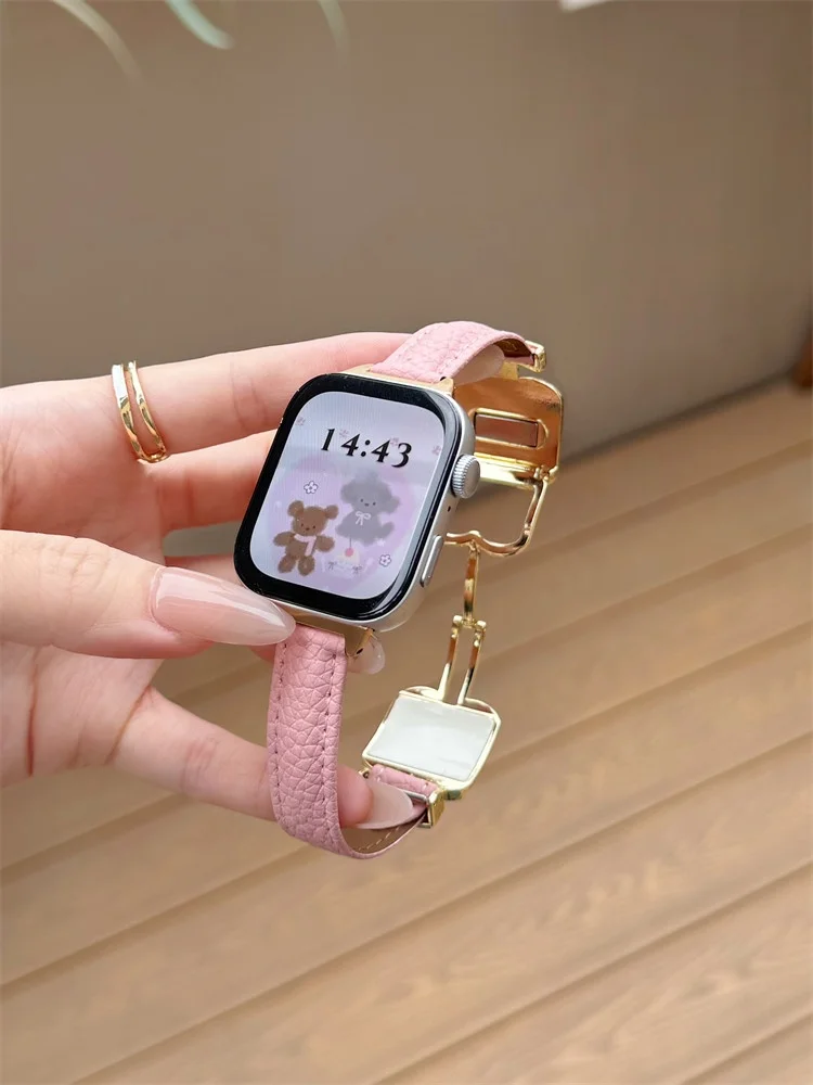 

Simple metal leather suitable for HW Watch Fit3/Fit4 straps and HW Band 8/9/10NFC handmade straps
