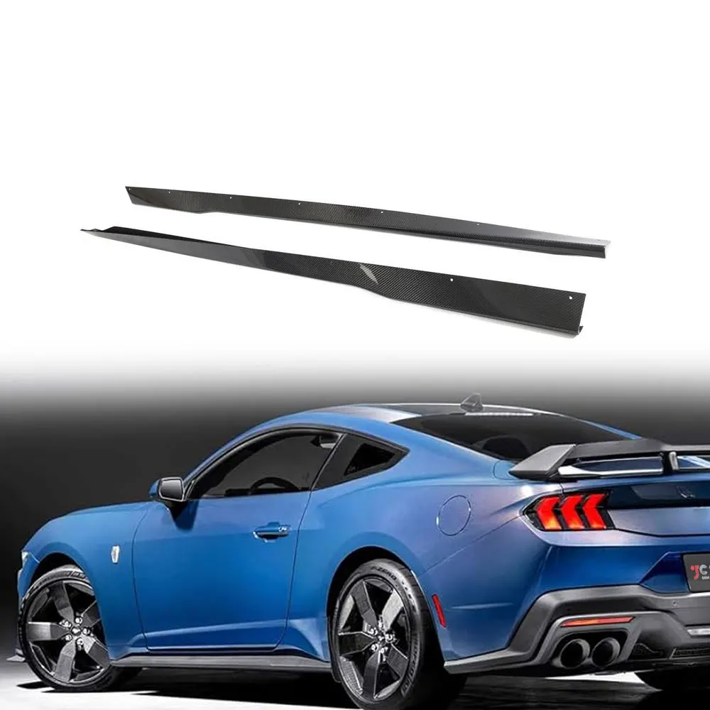 

Carbon Fiber Car Side Skirts Extensions for Ford Mustang 2024