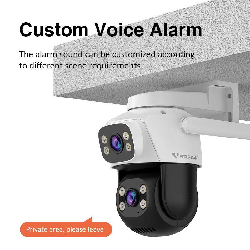 

O-Kam APP C622DR 4MP Dual LensIP Dome Camera AI Humanoid Detection Full Color Security CCTV Intercom Baby Monitor Vstarcam