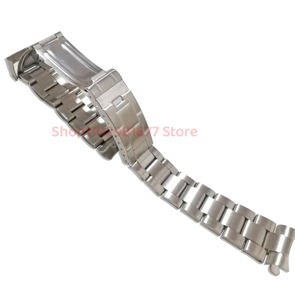 20mm 316L Solid Stainlee Steel Vintage Grid Buckle Oyster Curved End Watch Strap Band Fits for RLX 116719 16570 16610 93150