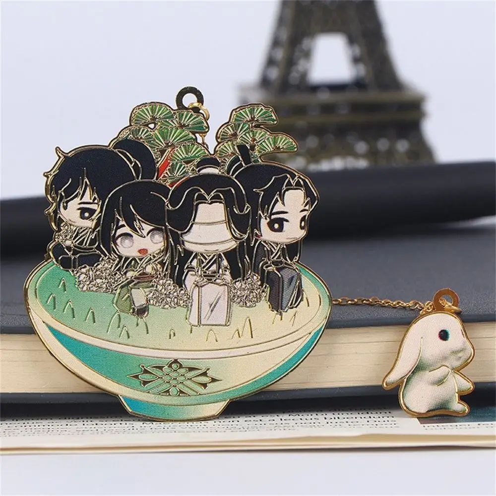 Marcapáginas de Metal para estudiantes, material escolar de Anime, Mo Dao Zu Shi Lan Wangji Wei Wuxian, Cilp