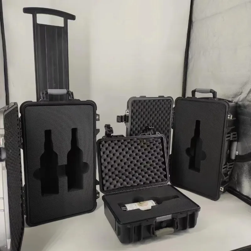 DPC112 Premium Wine Storage Protection Hard Plastic Trolley Case with 2 Slots