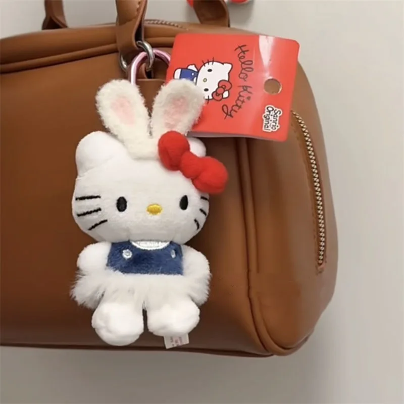 Cute Cartoon Kawaii Love Button Rabbit Hellokitty Pendant Plush Doll Keychain Pendant Hanging Gift Doll Toy