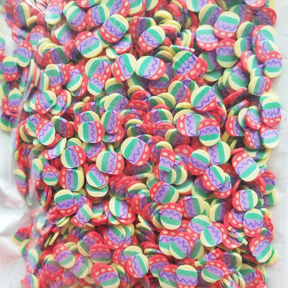 50g/Lot Easter Eggs Polymer Clays For Easter Day DIY Crafts Plastic Klei Mud Particles Slices For Slime Filler Accessories