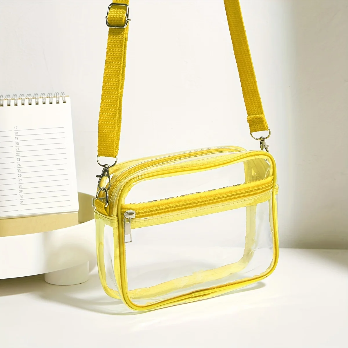 [Chic Style] Schicke transparente Umhängetasche mit verstellbarem Riemen – Elegante PVC-Schultertasche mit Reißverschluss – Detail 6