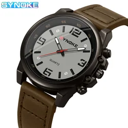 SYNOKE Men Quartz Watch Fashion Retro Simple Business Belt Quartz Watch For Men Watch Student Wristwatch Sports Non Mechanical