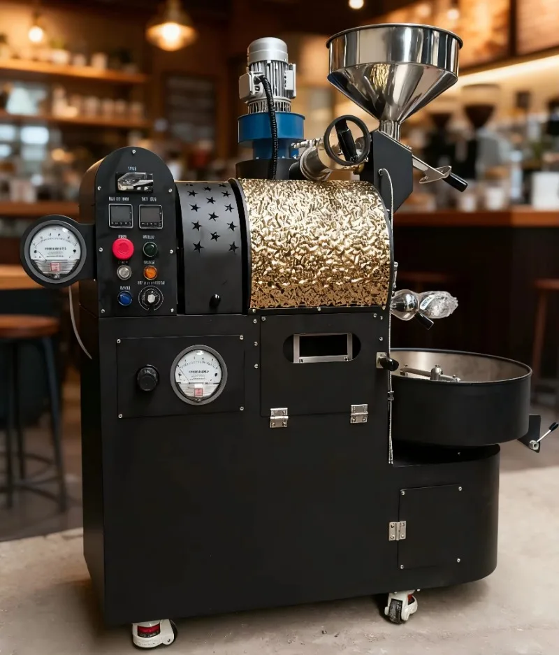 Tostador de Café Comercial a Gas Personalizado de 3 kg, Tostador de Café de Alta Calidad, Equipo de Procesamiento de Café Comercial Duradero