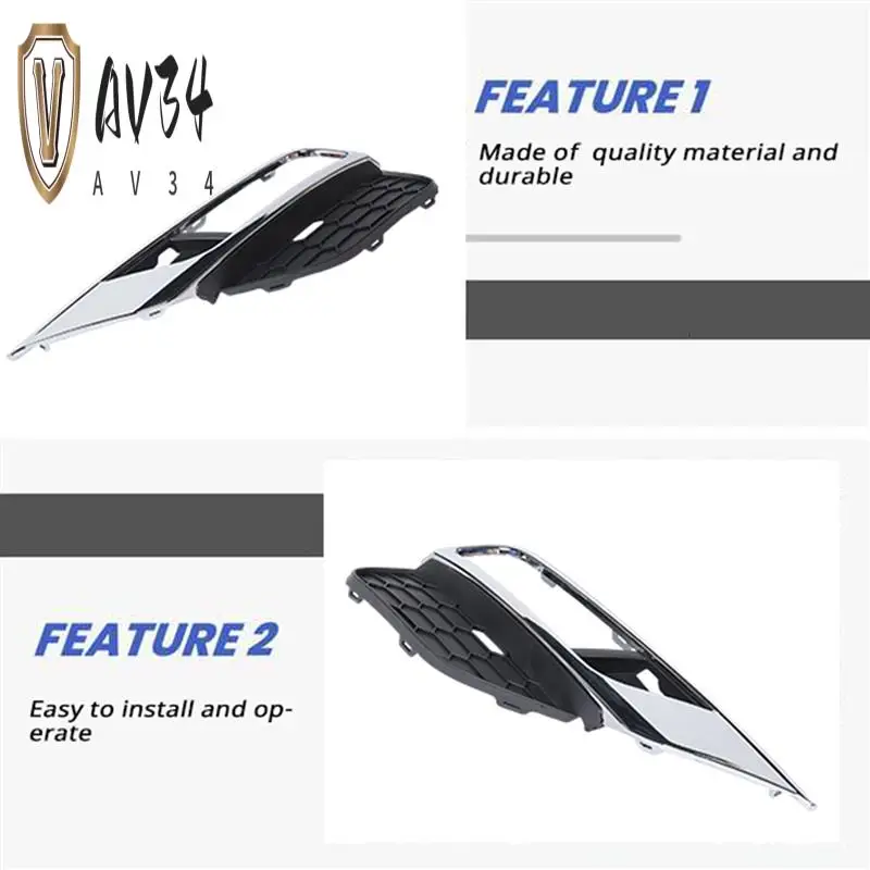 

AV34-2Pcs Front Bumper Fog Light Grill Grilles Cover Trim Left+Right For Honda CR-V CRV 2015-2016