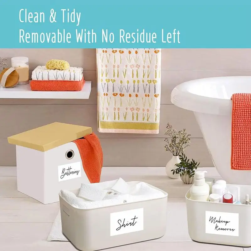 Removable Labels For Storage Bins 20Pcs Sticky Blank Labels Tear Resistant Label 5.9 X 5.5 Inch Writable Sticker For Home
