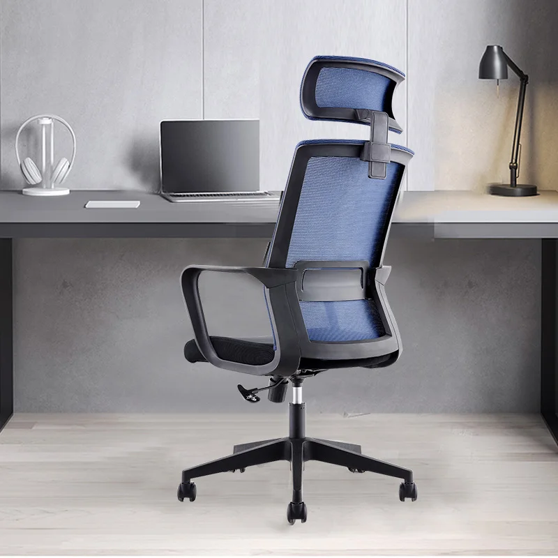 Silla de oficina ejecutiva con respaldo alto, asiento de tela de malla giratoria, ergonómica, moderna