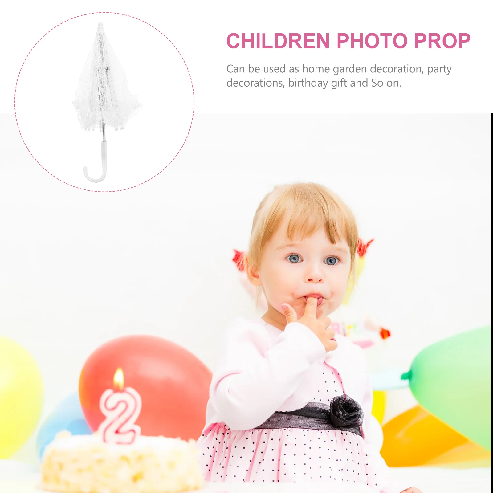 

Lace Umbrella White Lightweight Photo Prop Accessory Long Service Life Wedding Tea Party Dress Up Decor