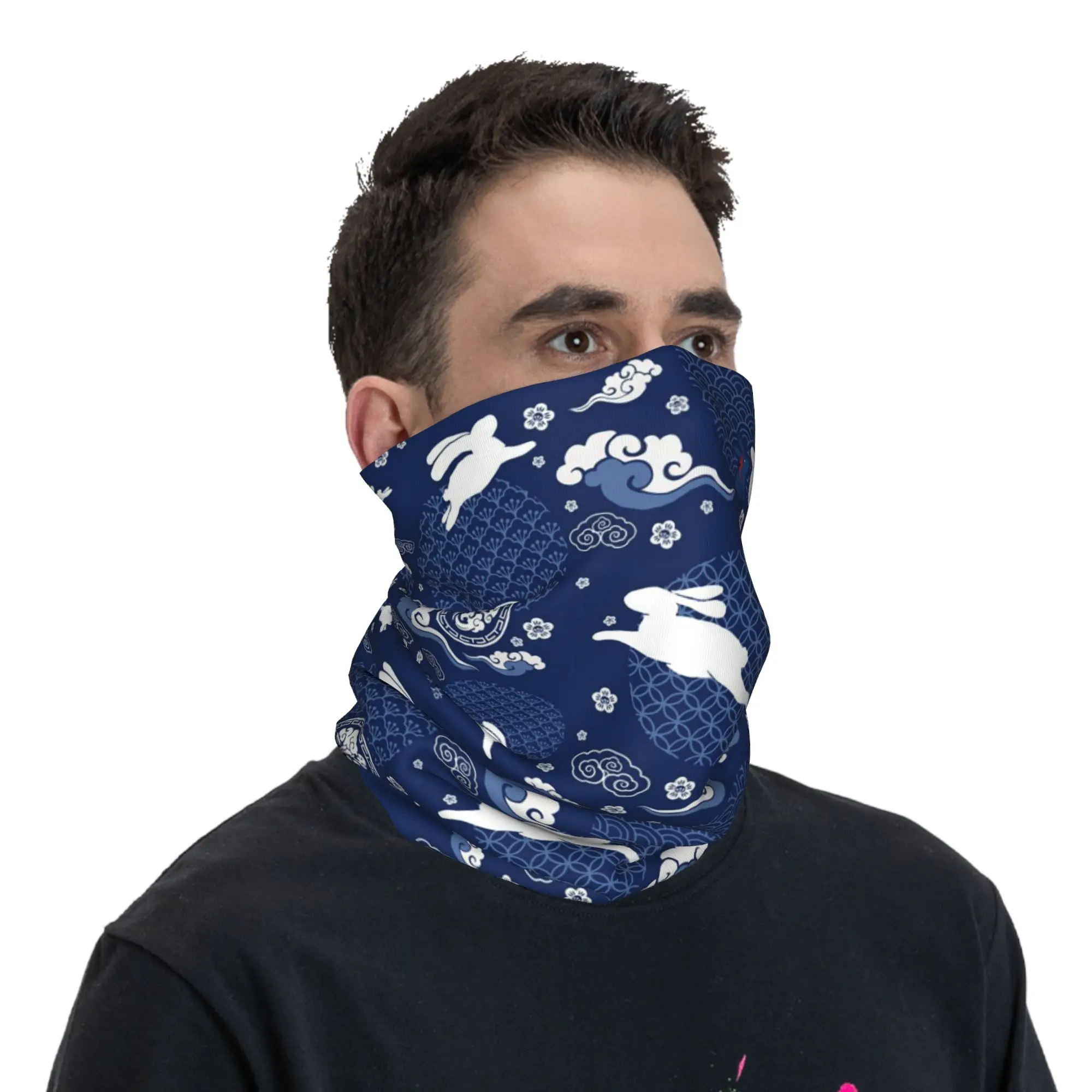 WangXian Qixi Festival Bandana Neck Cover Printed Wrap Scarf Multifunction Headwear Riding Unisex Adult Breathable