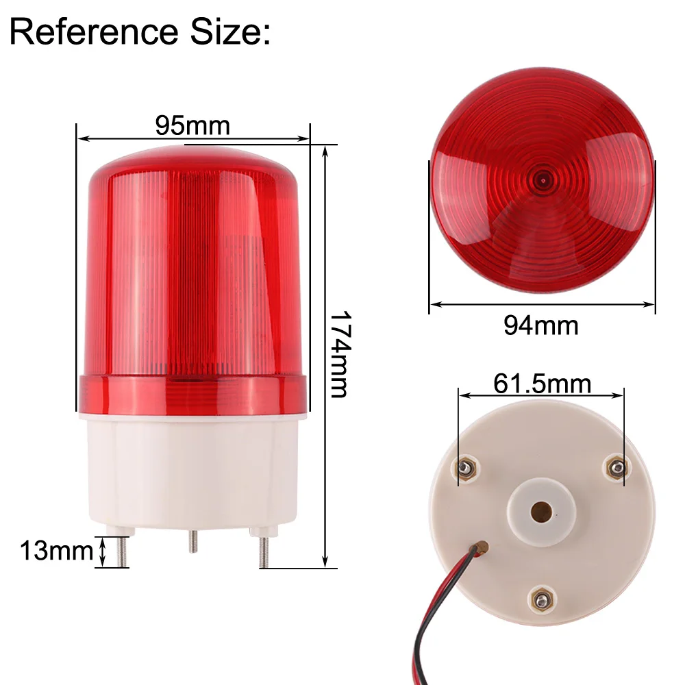 Imagem -03 - Industrial Audible Visual Alarme Buzzer Luz Rotativa Sinal Intermitente Lâmpada de Advertência Estroboscópio Sirene Indicadora Led Dc24v12v Lte1101j