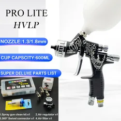 2024 High Quality 1.3/1.8mm HVLP Spray Gun Car Painting Gun With Mixing Cup No-Clean Tank For Car Painting