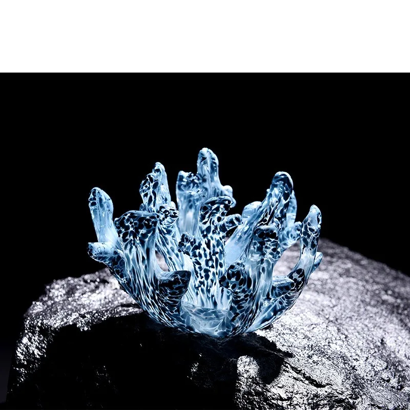 Creative blue coral glass ornament model room living room coffee table entrance bedroom decoration