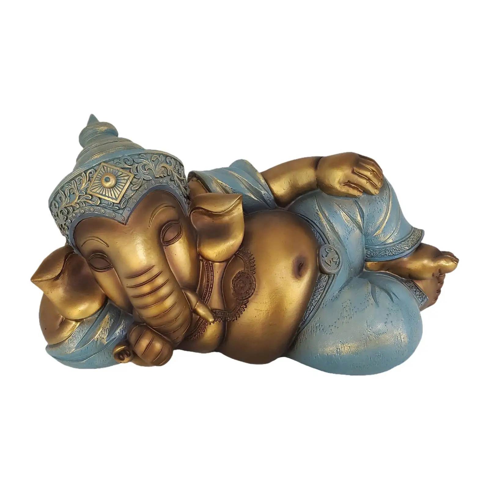 Ganesh Statue Housewarming Gift Resin Ornament Hindu Elephant God Sculpture for Office Outdoor Landscaping Porch Courtyard Yard