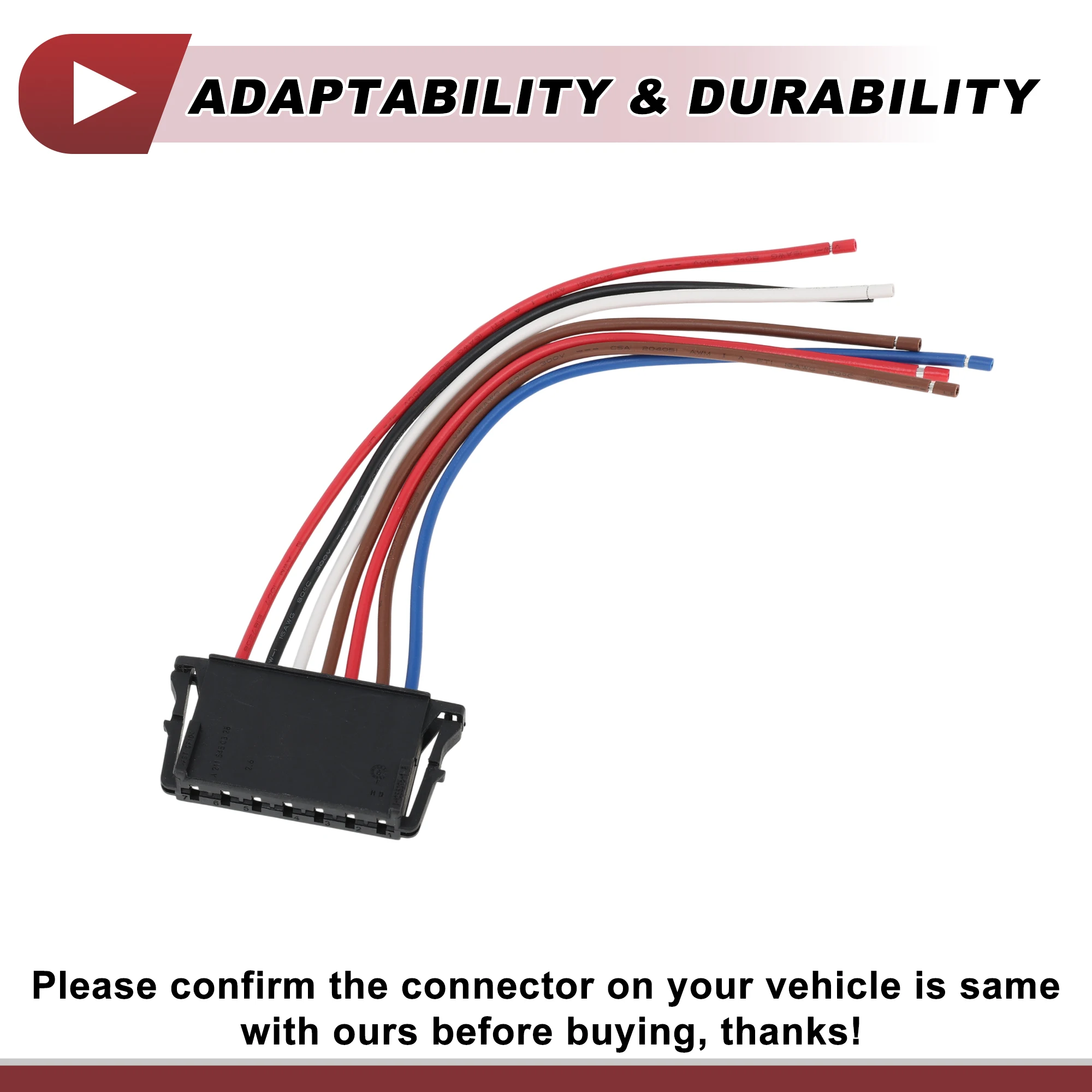UXCELL Left Tail Light Socket Wiring Lamp Bulb Pigtail Connector Harness Pre-Wired Plug Heat Shrink Connector