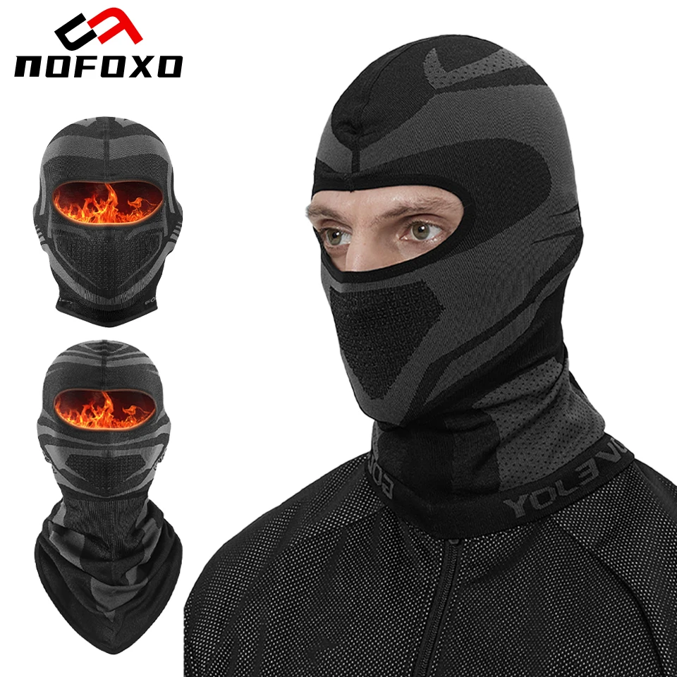 AliExpress nofoxo NOFOXO Windproof Fleece Face Cover Thermal Balaclava Winter Cold Weather Windproof Head Cover Cycling Coldproof Headwear