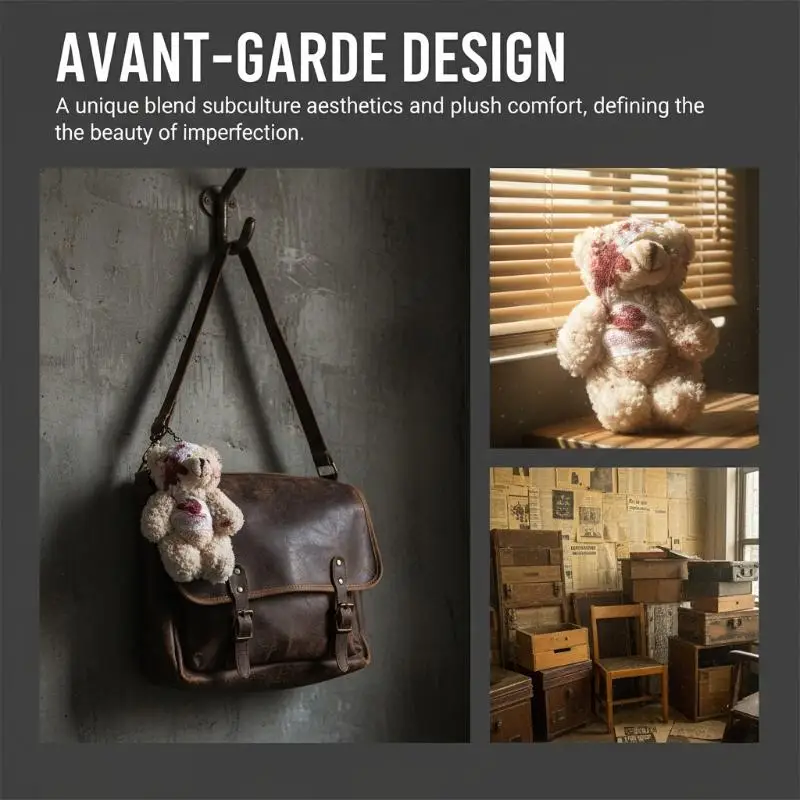 

Плюшевый брелок-медведь в стиле панк: кровавый, раненый, на Хэллоуин. Милый плюшевый кулон для сумки или автомобиля.