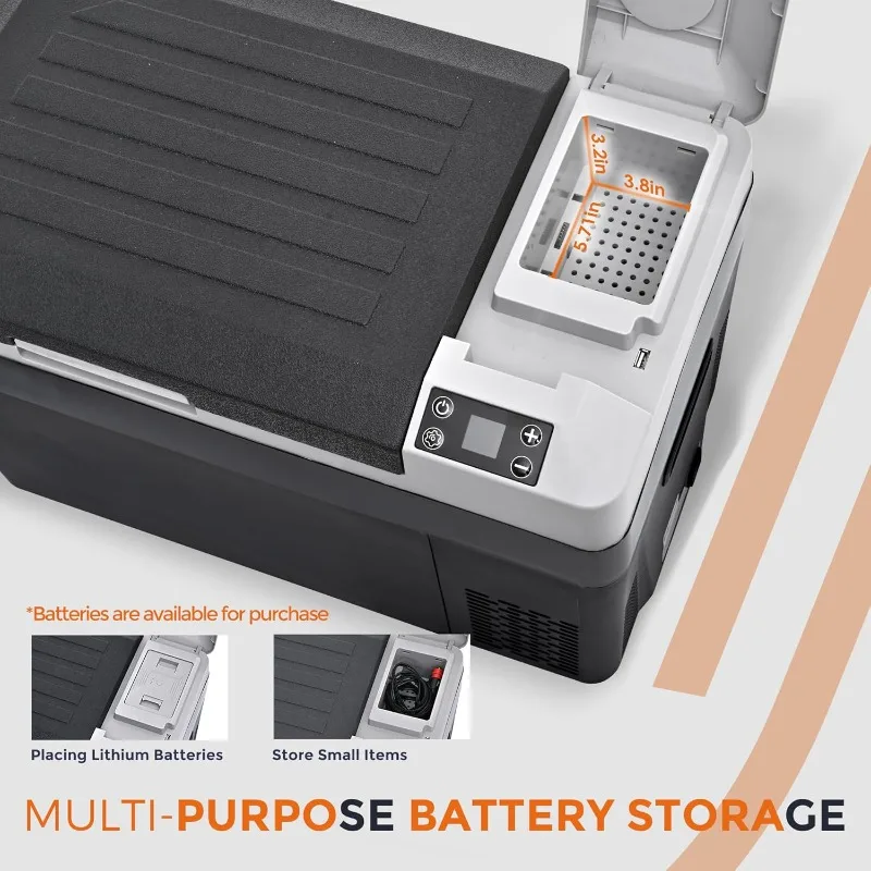 مبرد كهربائي للثلاجة 12 فولت - ضاغط ثلاجة 32 كوارت (30 لتر) 12/24 فولت تيار مستمر و100-240 فولت تيار متردد، بطارية ثلاجة 12 فولت قابلة للاستخدام