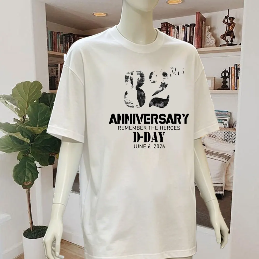 T-shirt D-Day 82e anniversaire, souvenons-nous des héros, honneur, courage, hommage, bravoure, vêtements pour hommes, vêtements unisexes à manches courtes