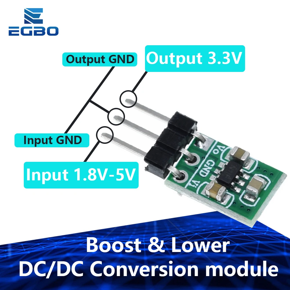 1~20PCS EGBO Mini 1.8V 3V 3.7V 5V to 3.3V Boost & Buck Low Noise Regulated Charge Pump 2 in 1 DC/DC Converter