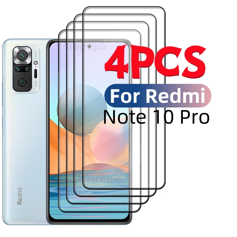 

1/2/3/4PCS Full Cover Glass For Redmi Note 10 Pro Glass Xiaomi Redmi Note 10 Pro Glass 9H HD Screen Protector Redmi Note 10 Pro
