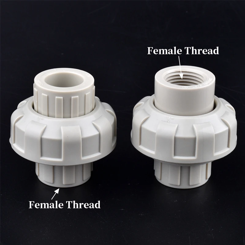 Single/Double 1/2~2 Inch Female Thread Union Water Pipe Connector Aquarium Garden Irrigation System Accessories PPH Tube Adapter