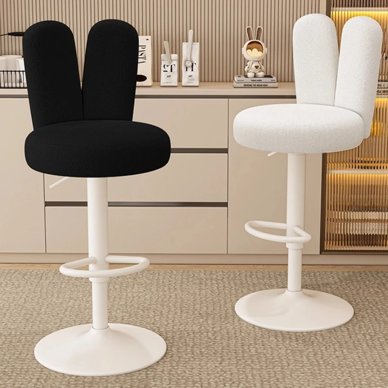 كريم نمط بار البراز لطيف أرنب الأذن على شكل كرسي مسند الظهر ارتفاع قابل للتعديل وتدوير مكافحة البراز الأثاث كرسي دوار #1