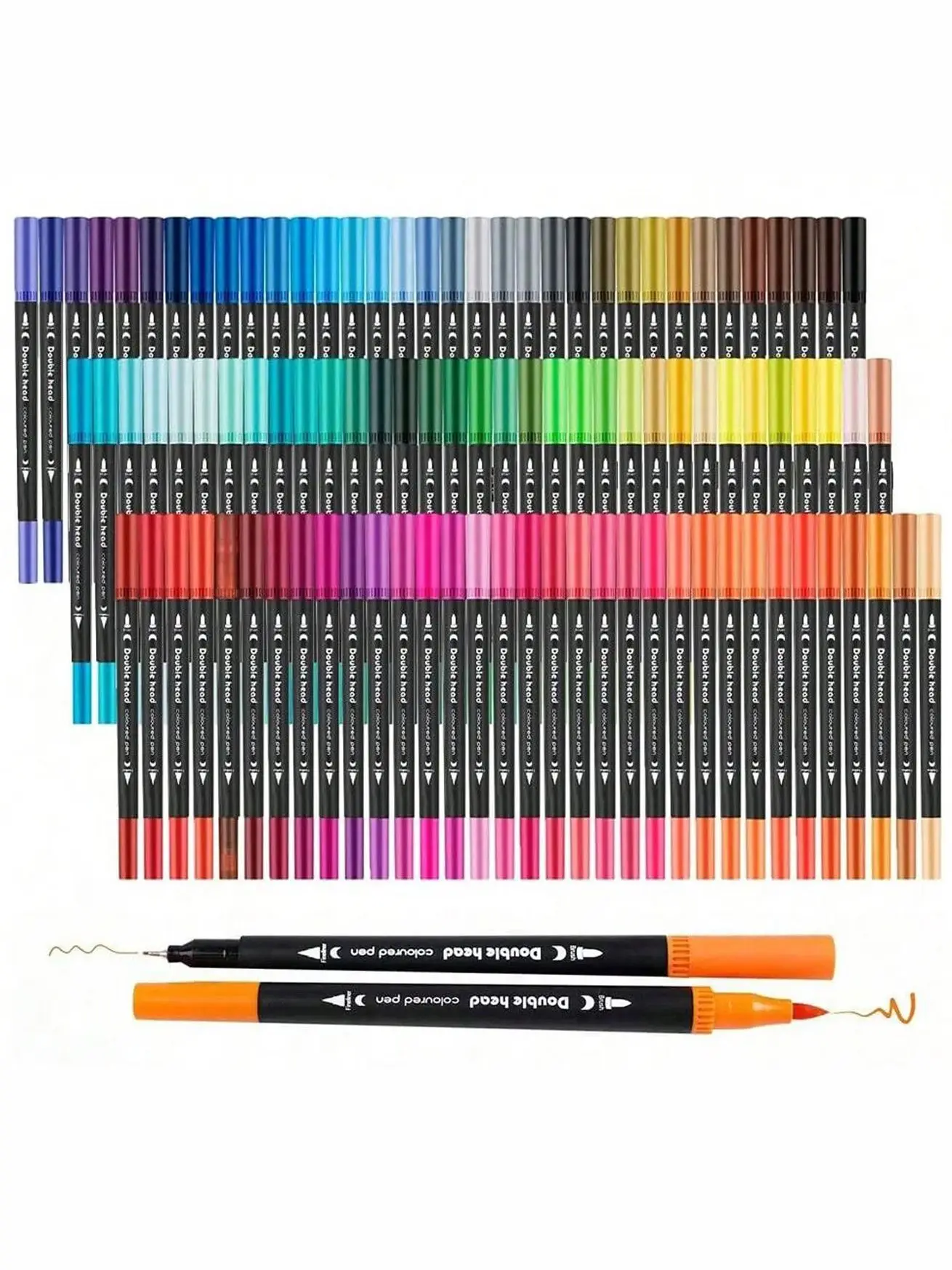 12/24/36/60/80/100/120 couleurs marqueurs doubles stylo pinceau fin Double pointe marqueur d'art coloriage lettrage à la main dessin fournitures scolaires